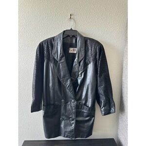 Vintage-1980s Global Identity G-III Oversized Leather Blazer